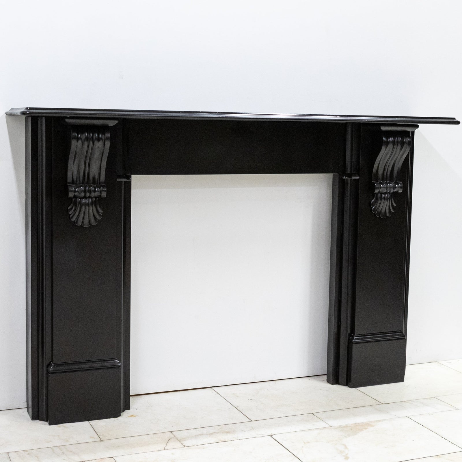Monumental Antique Victorian Slate Fireplace Surround With Corbels | The Architectural Forum