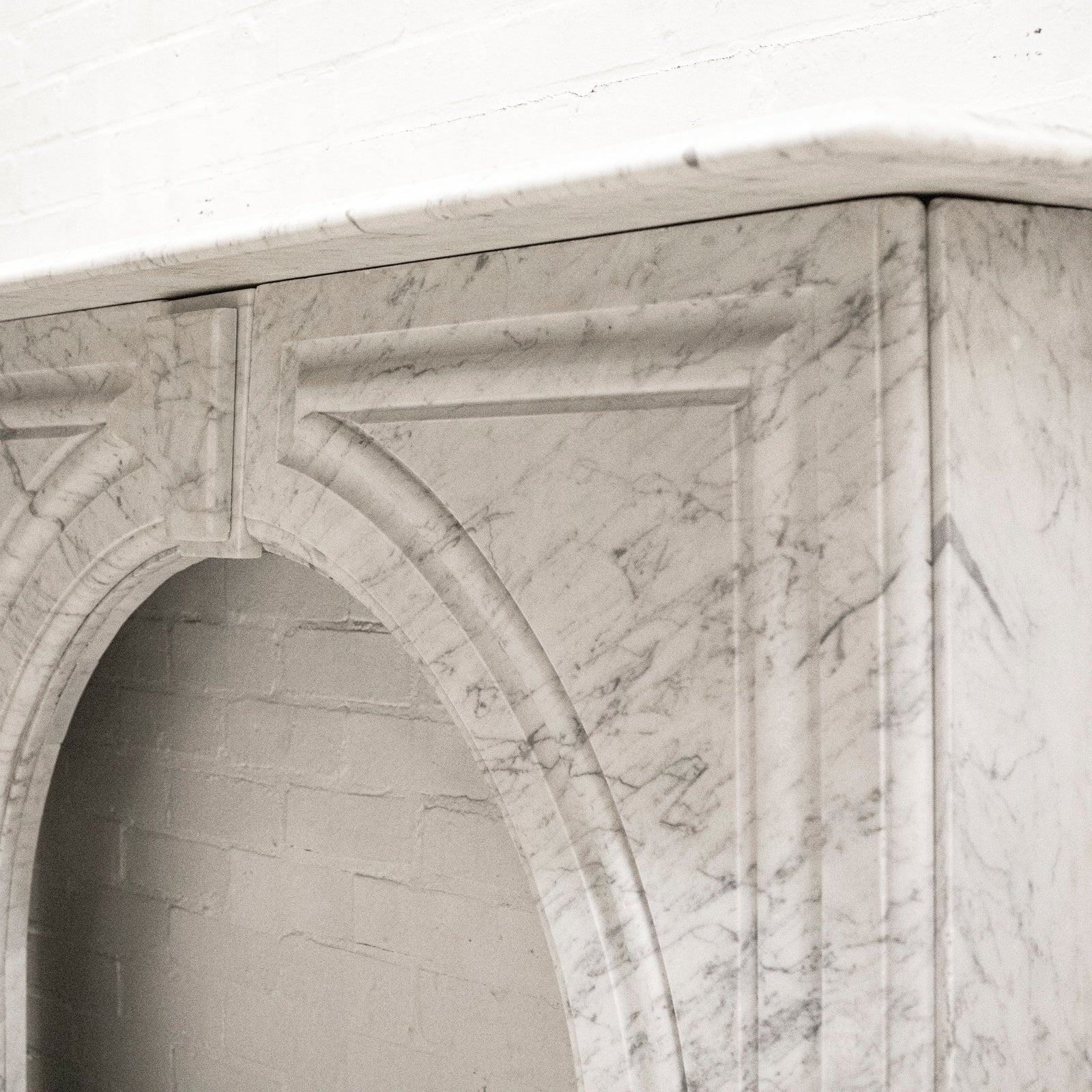 Large Antique Victorian Carrara Marble Arched Surround | The Architectural Forum