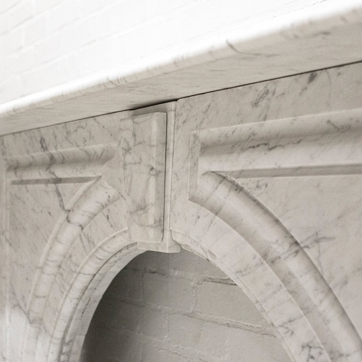 Large Antique Victorian Carrara Marble Arched Surround | The Architectural Forum