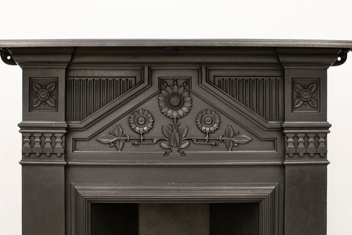 Antique Cast Iron Combination Fireplace With Sunflowers | The Architectural Forum