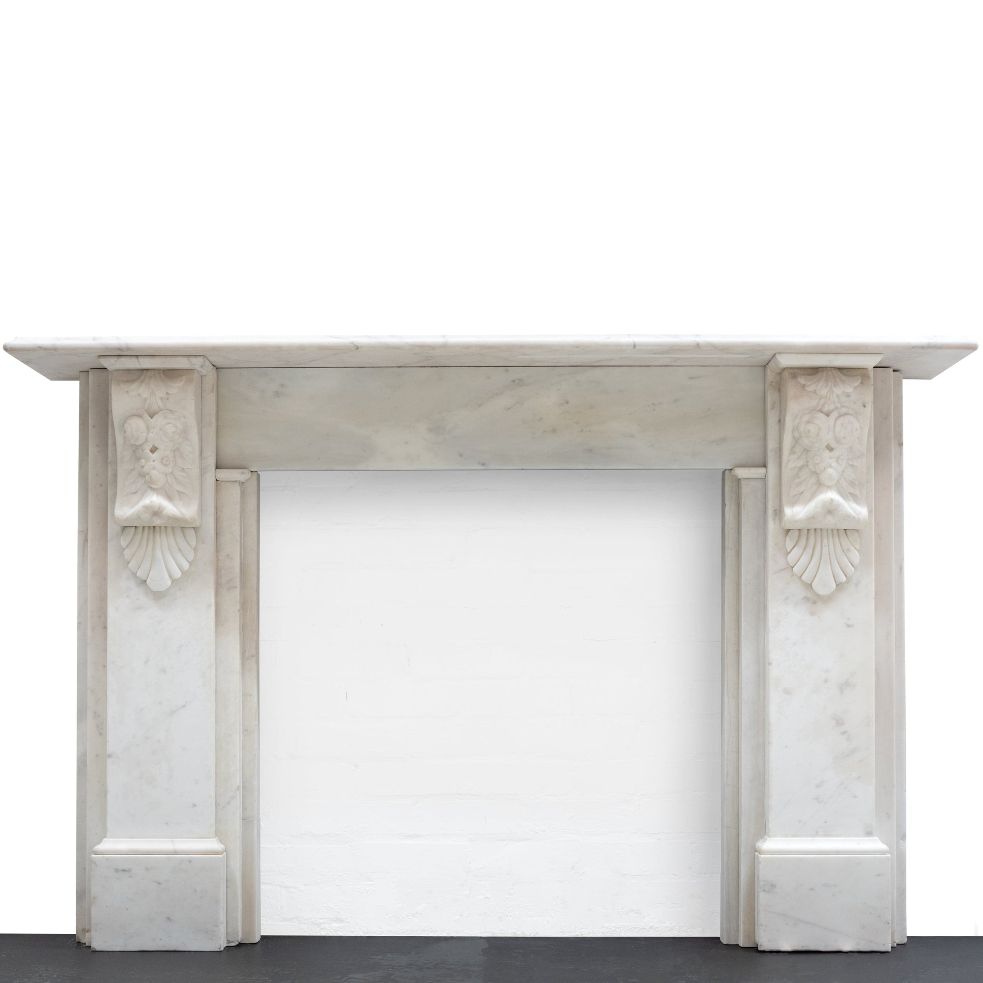 Antique Victorian Statuary Marble Chimneypiece with Carved Corbels | The Architectural Forum