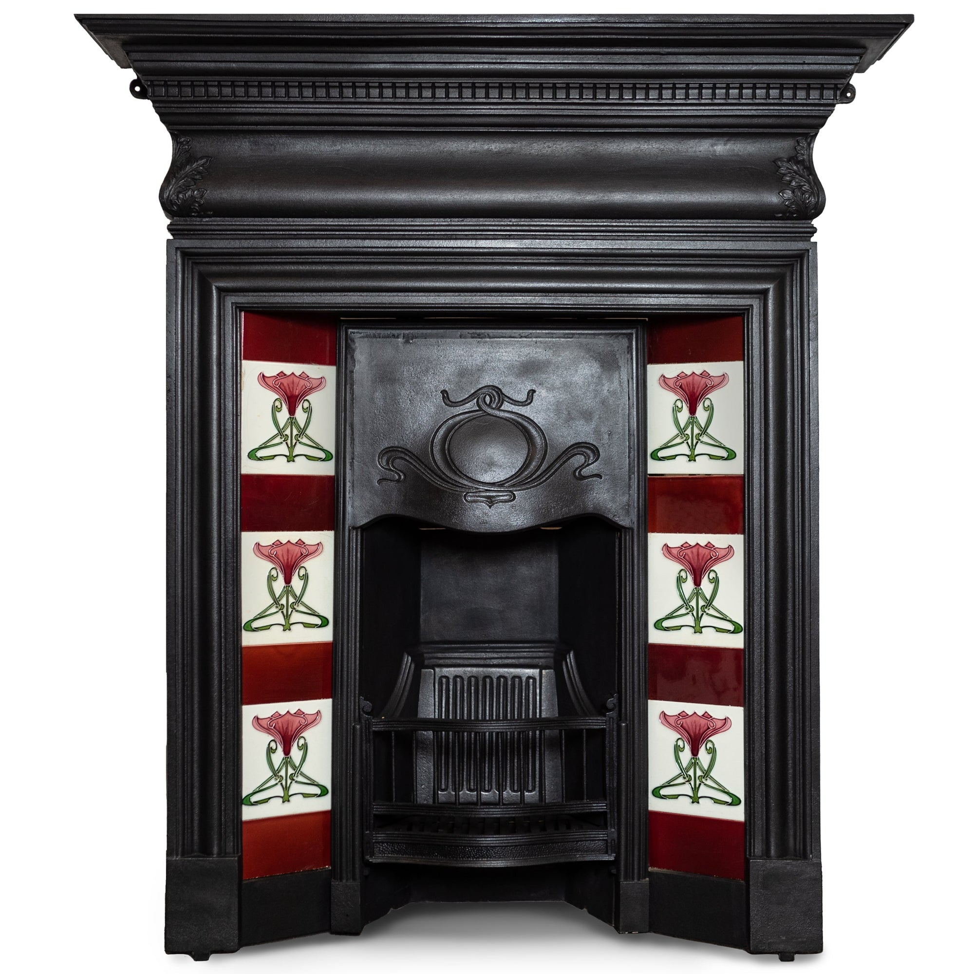 Antique Art Nouveau Tiled Combination Fireplace | The Architectural Forum