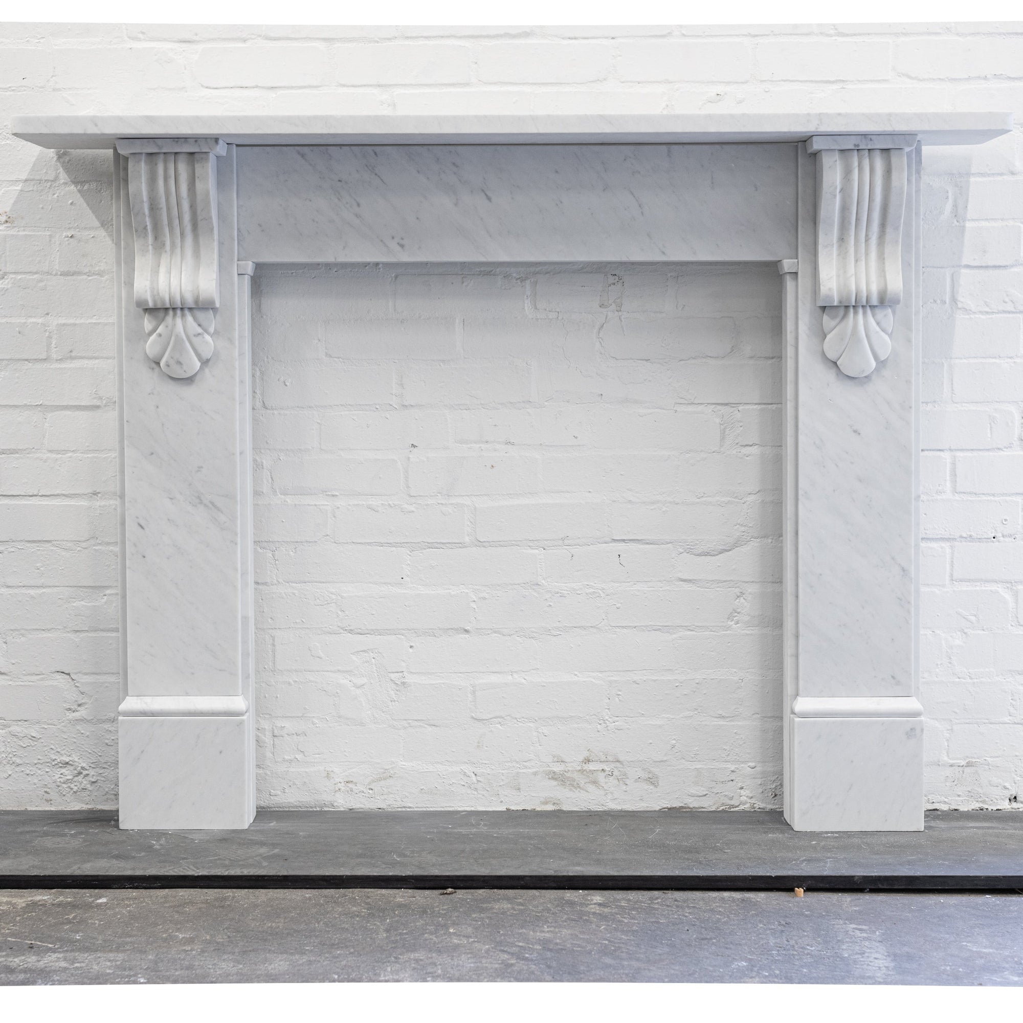 Victorian Style Surround With Corbels | Reclaimed Carrara Marble | Standard Size | The Architectural Forum