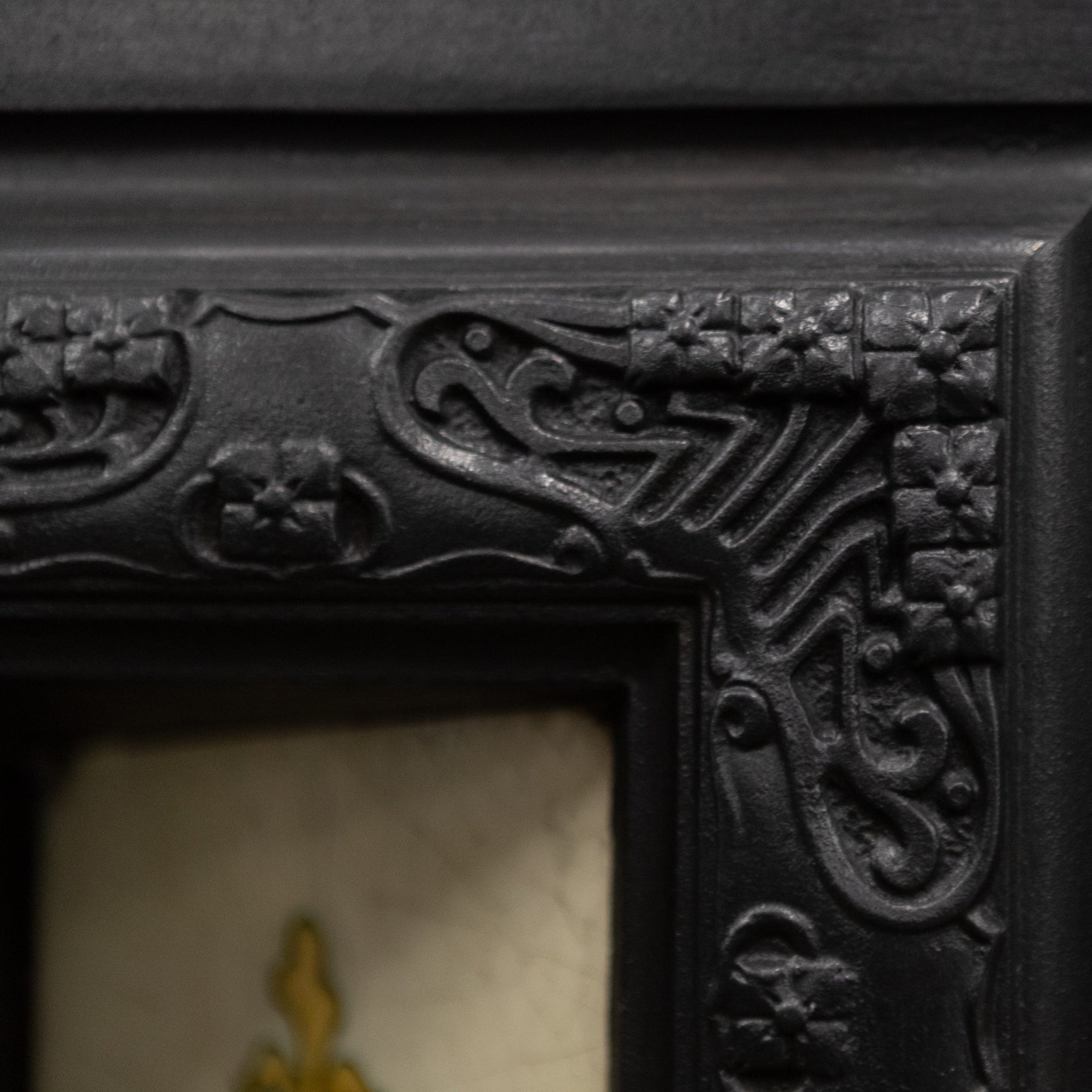 Antique Edwardian Art Nouveau Cast Iron Fireplace Insert with Tiles | The Architectural Forum