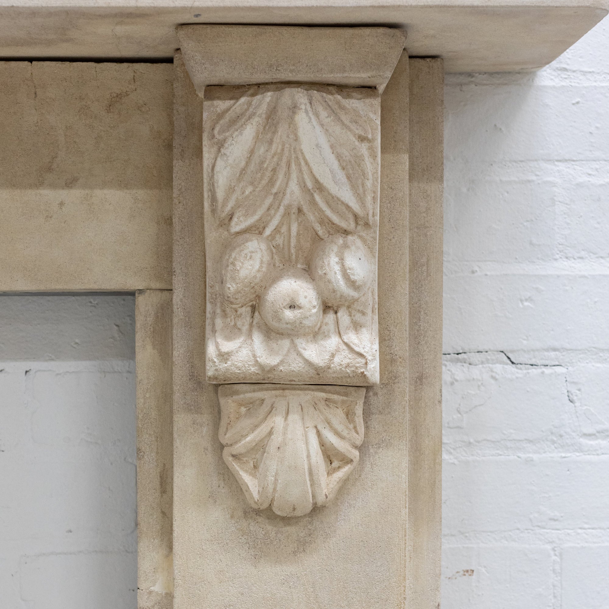 Antique Victorian Bath Stone Surround with Carved Corbels