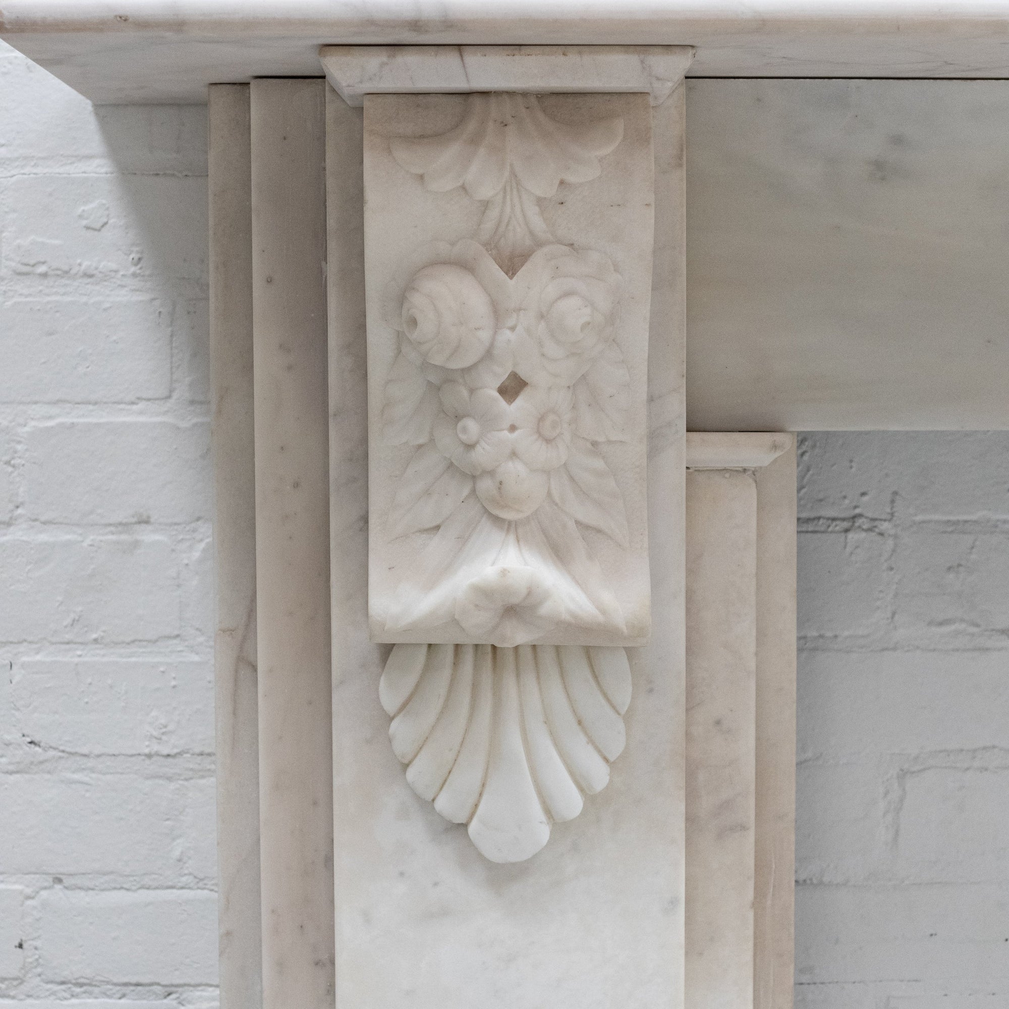 Antique Victorian Statuary Marble Chimneypiece with Carved Corbels | The Architectural Forum