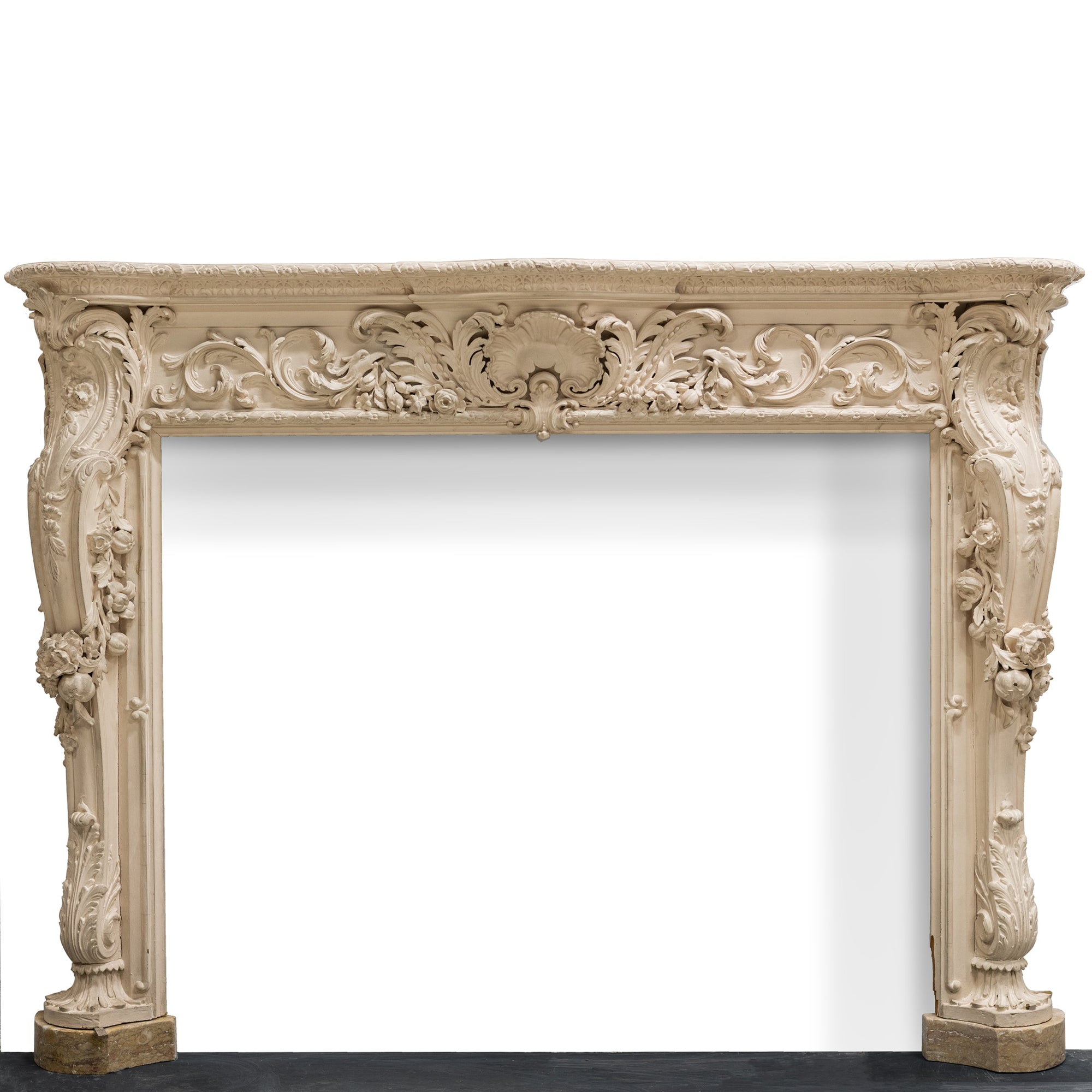 Antique Rococo Style Carved Wood & Gesso Surround | The Architectural Forum