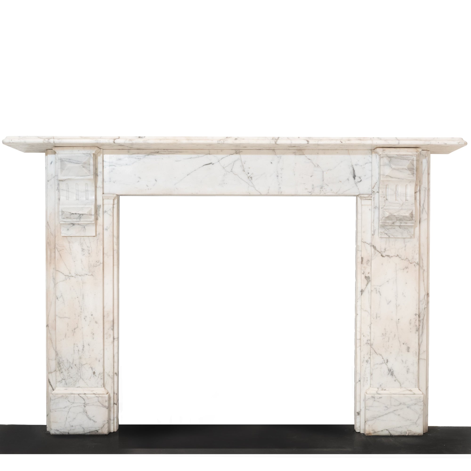 Antique Carrara Marble Fireplace Surround with Corbels (Pair Available) | The Architectural Forum