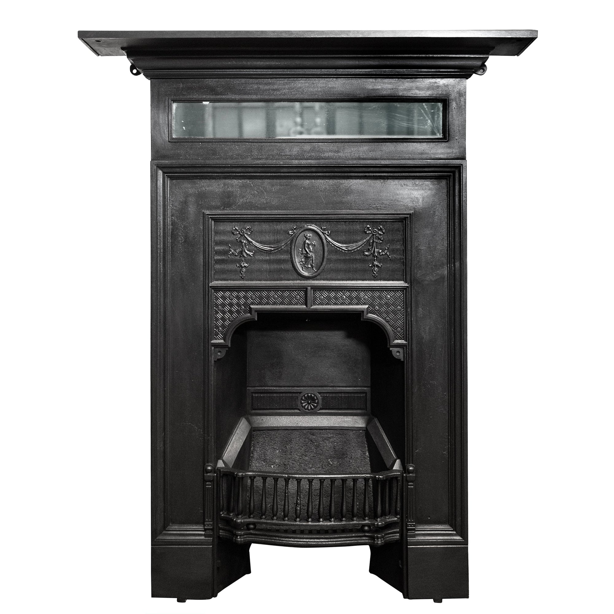 Antique Mirrored Cast Iron Combination Fireplace | The Architectural Forum