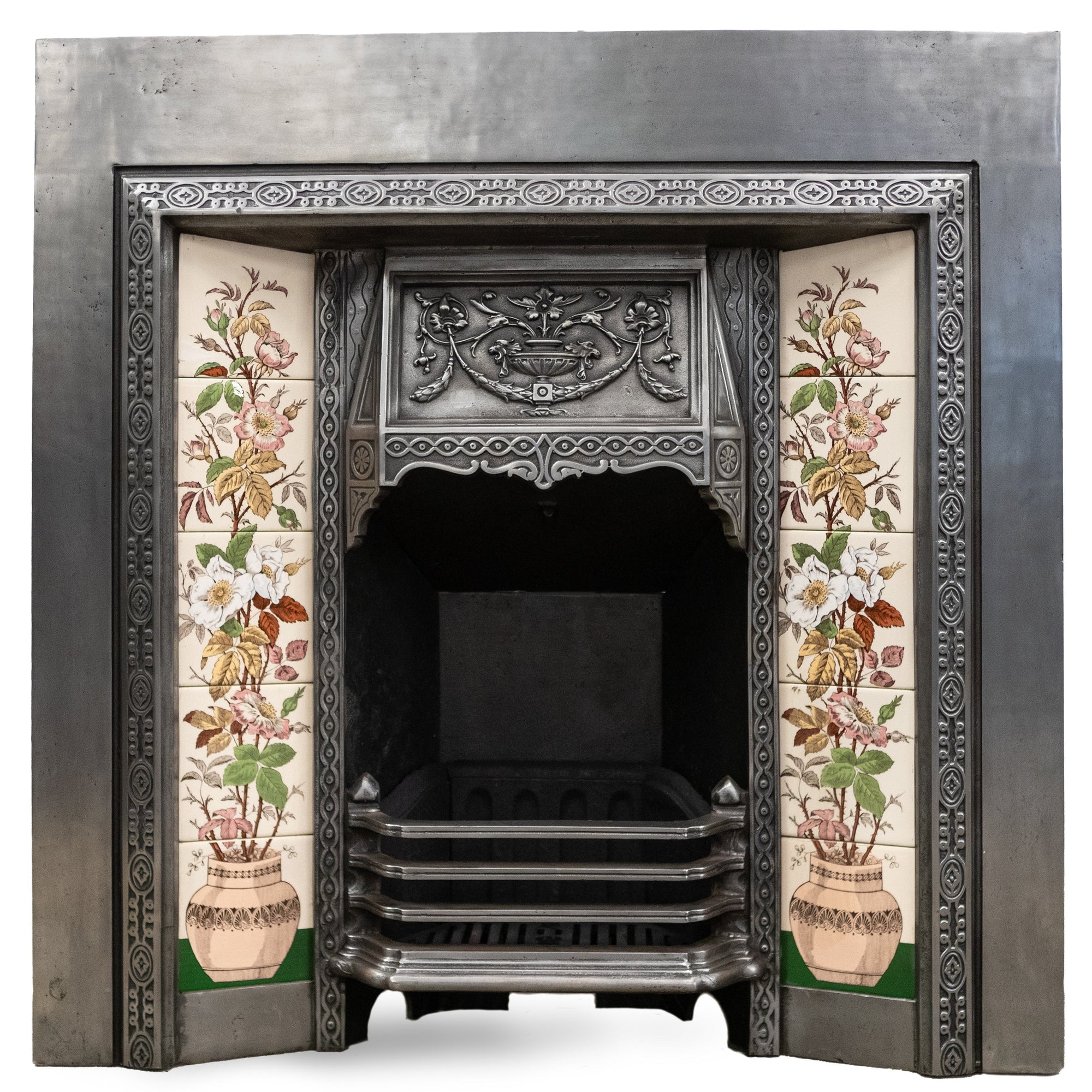 Reclaimed Polished Fireplace Insert with Tiles | The Architectural Forum
