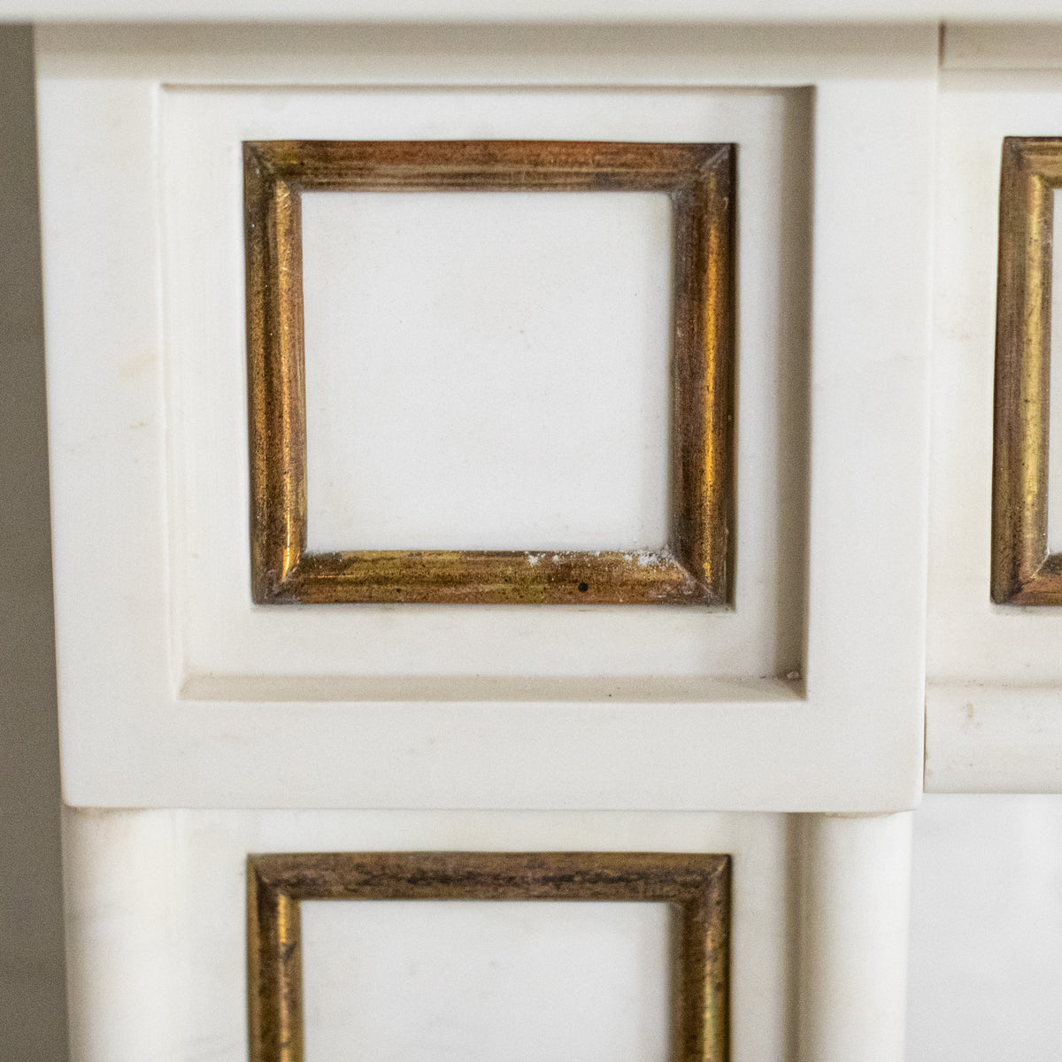 Reclaimed Statuary Marble Fireplace Surround with Brass Detail | The Architectural Forum